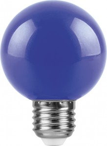 25906 Лампа светодиодная Feron LB-371 Шар E27 3W синий Лампа светодиодная Feron LB-371 Шар E27 3W синий