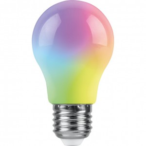 38118 Лампа светодиодная Feron LB-375 E27 3W матовый RGB плавная сменая цвета Лампа светодиодная Feron LB-375 E27 3W матовый RGB плавная сменая цвета