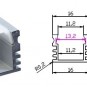 10266 Профиль алюминиевый Feronдля светодиодной ленты CAB261  "накладной" широкий с заглушками - cab261.jpg