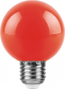 25905 Лампа светодиодная Feron LB-371 Шар E27 3W красный Лампа светодиодная Feron LB-371 Шар E27 3W красный