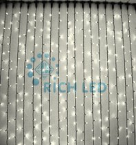 Светодиодный Занавес 2*6 м, белый теплый, черный провод Rich LED