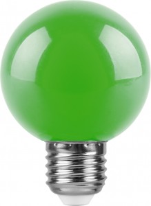Лампа светодиодная Feron LB-371 Шар E27 3W зеленый 25907 Лампа светодиодная Feron LB-371 Шар E27 3W зеленый