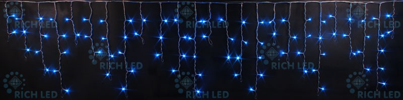RL-i3*0.5-B/B Гирлянда бахрома 3*0.5 м синий, черный провод Rich LED 
