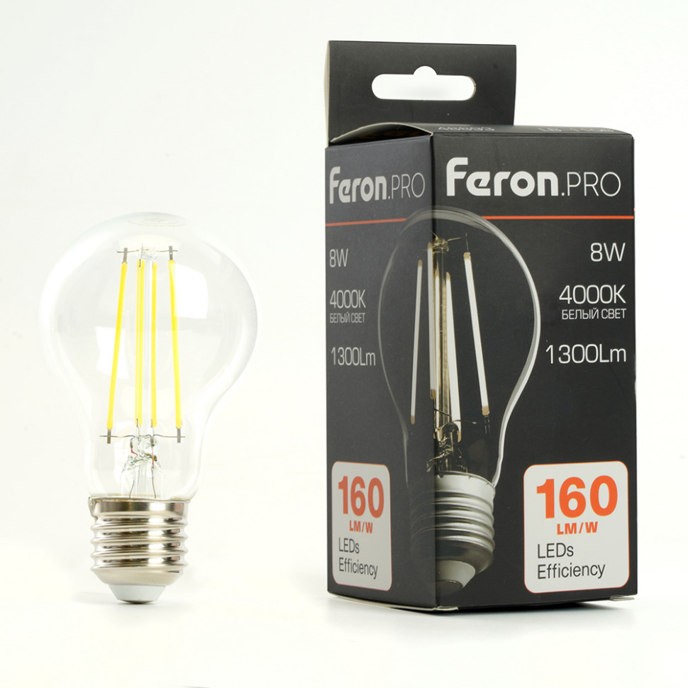 Лампа светодиодная Feron.PRO LB-1108 Шар E27 1300LM 8W 175-265V 4000K, артикул FERON 48893