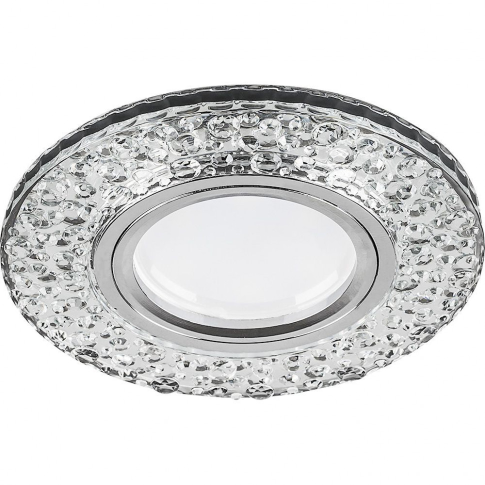 Светильник встраиваемый с LED подсветкой Feron CD945 потолочный MR16 G5.3 прозрачный, хром, артикул FERON 32993