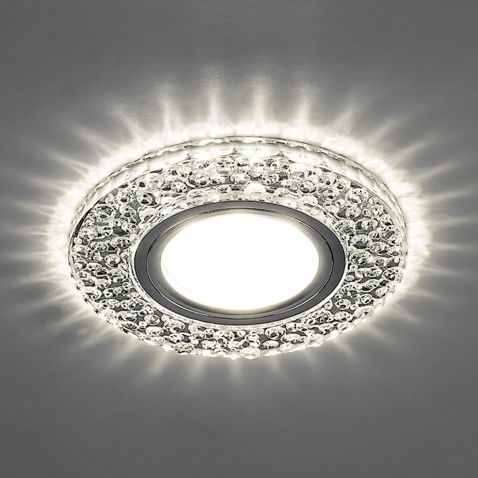 Светильник встраиваемый с LED подсветкой Feron CD945 потолочный MR16 G5.3 прозрачный, хром, артикул FERON 32993