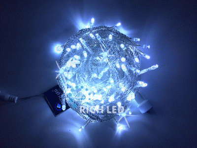 Светодиодная гирлянда 10 м, 220В, флэш, белый, прозрачный провод Rich LED RL-S10CF-220V-T/W 