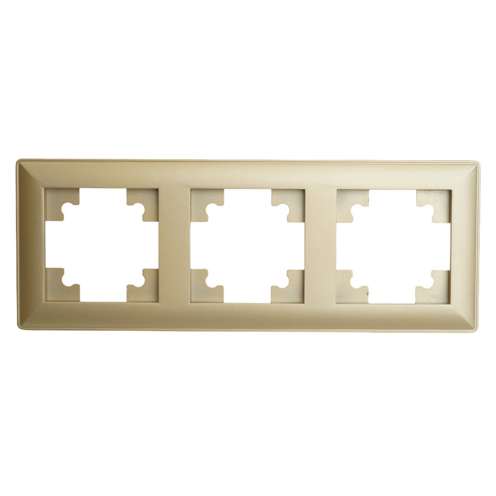 Рамка STEKKER, PFR00-7003-08 3-местная, пластик, серия Катрин, золото, артикул STEKKER 49608