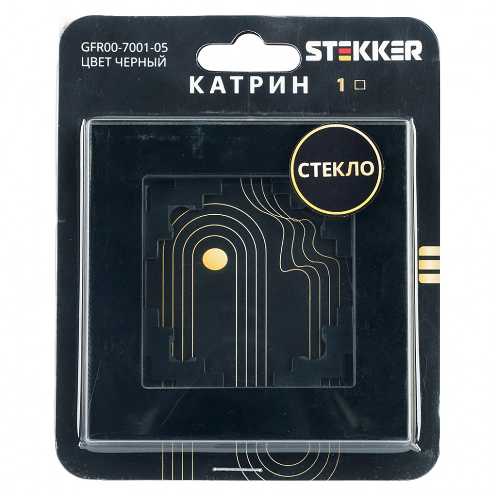 Рамка 1-местная, стекло, STEKKER GFR00-7001-05, серия Катрин, черный, артикул STEKKER 39518