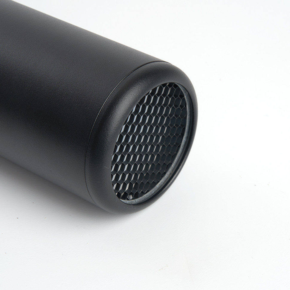 Светильник потолочный Feron ML1842 Barrel ECHO levitation MR16 35W, 230V, GU10, чёрный, с антибликовой сеточкой, на подвесе 0.9м, артикул FERON 48396