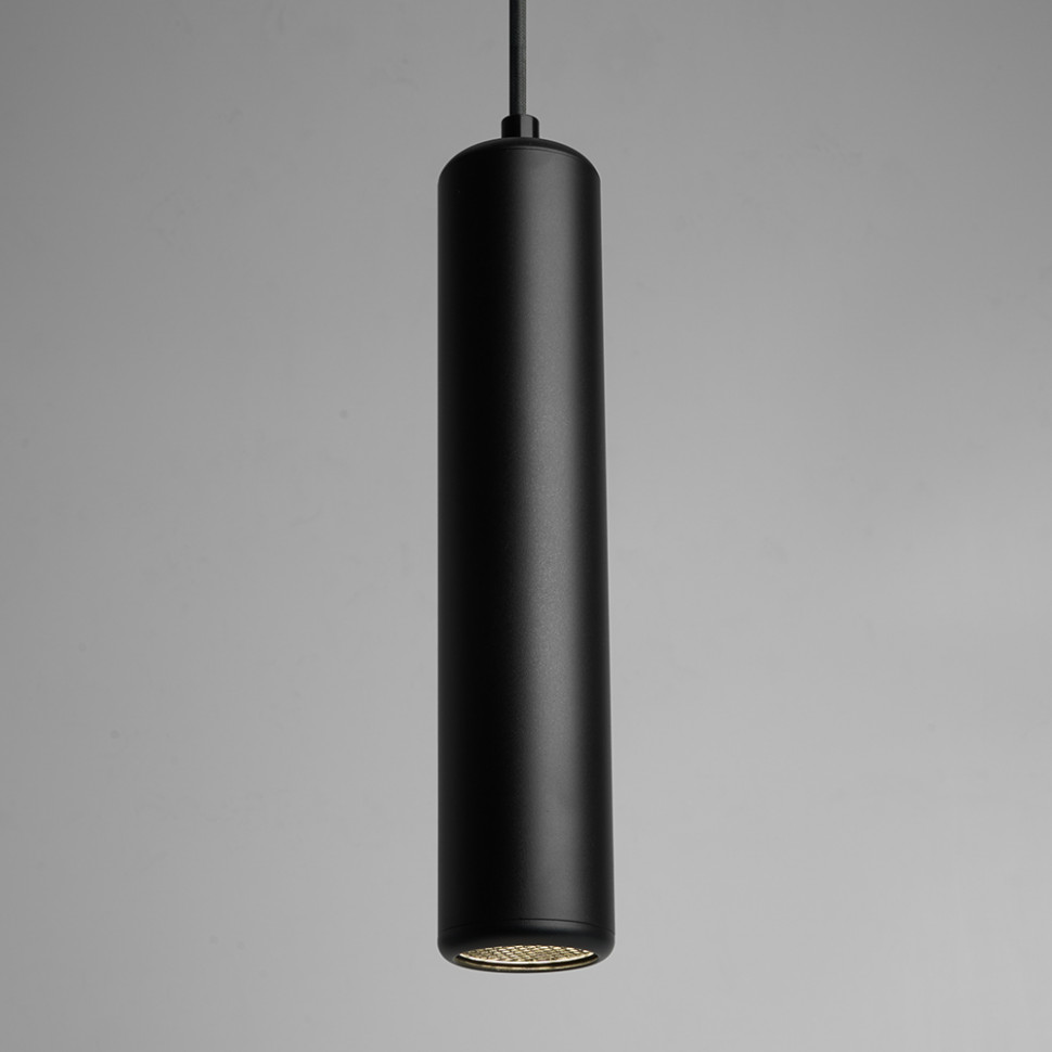 Светильник потолочный Feron ML1842 Barrel ECHO levitation MR16 35W, 230V, GU10, чёрный, с антибликовой сеточкой, на подвесе 0.9м, артикул FERON 48396