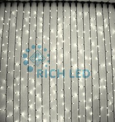 RL-C2*6-T/WW Светодиодный Занавес 2*6 м, теплый белый, прозрачный провод Rich LED 