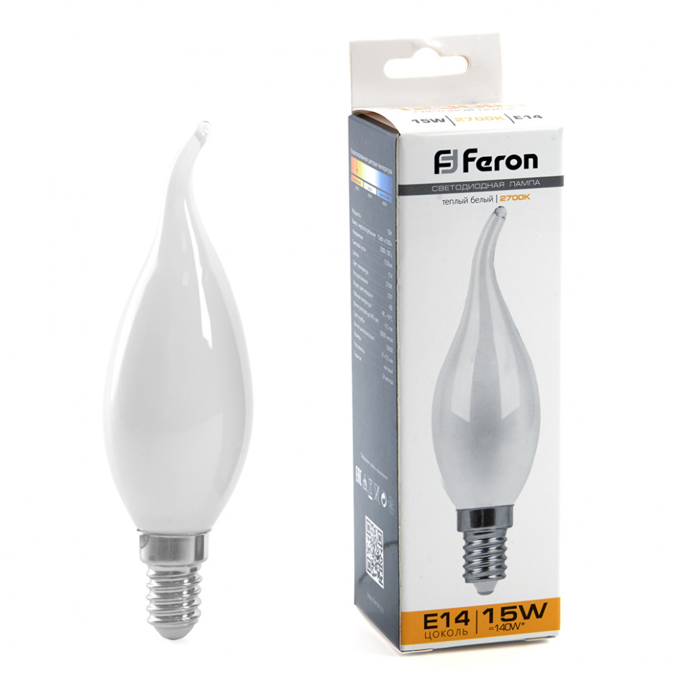 Лампа светодиодная Feron LB-718 Свеча на ветру E14 15 230V 2700K, артикул FERON 38260