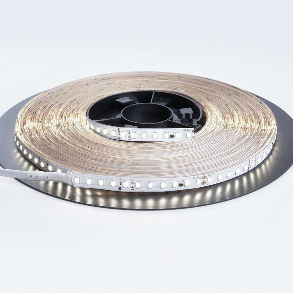 Светодиодная лента Feron LS520 стабилизированная, 120SMD(2835)/м 11Вт/м 24V 20000*10*1.22мм 4000К IP20, артикул FERON 41277