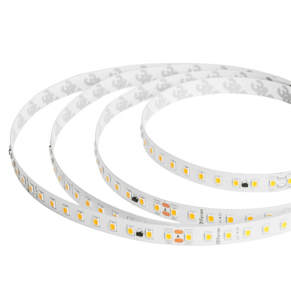 Светодиодная лента Feron LS520 стабилизированная, 120SMD(2835)/м 11Вт/м 24V 20000*10*1.22мм 4000К IP20, артикул FERON 41277
