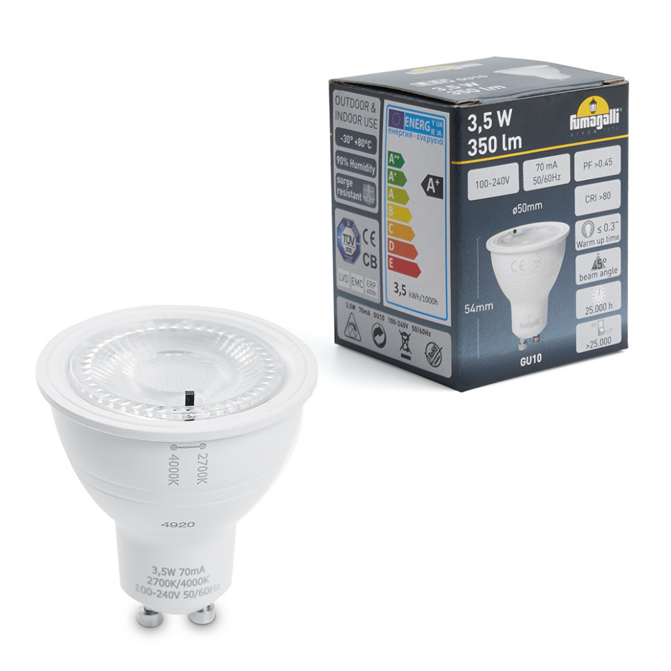 Светильник архитектурный, Fumagalli 2A4.000.000.LXU2K, 2*3,5W 230V GU10 серый, артикул Fumagalli 11640
