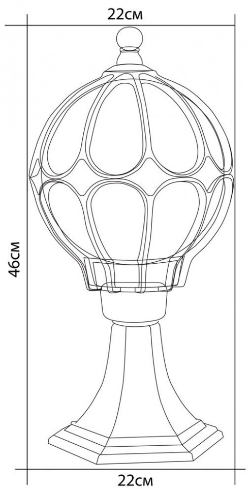 Светильник садово-парковый Feron PL3804  круглый на постамент 60W 230V E27, черное золото, артикул FERON 11365