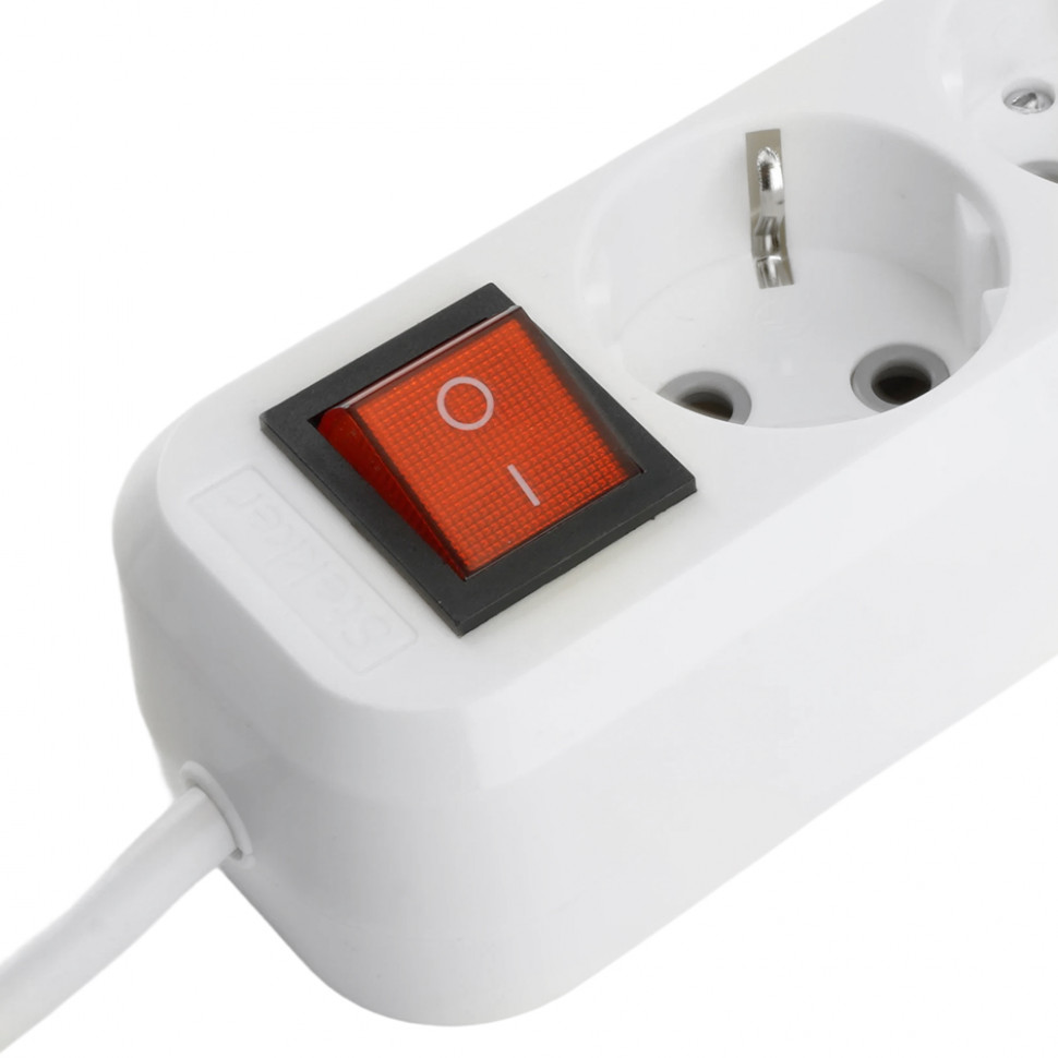 Удлинитель 3-местный с/з с выключ. STEKKER HM071-31-05 3x1мм2, 5м, 250В, 16А, 1USB+2C, 2.4A, сер Home, белый, артикул STEKKER 50138