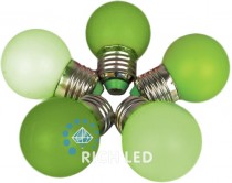 Лампа для Белт-лайта Е27, 1 Вт, d=45 мм, зеленая Rich LED