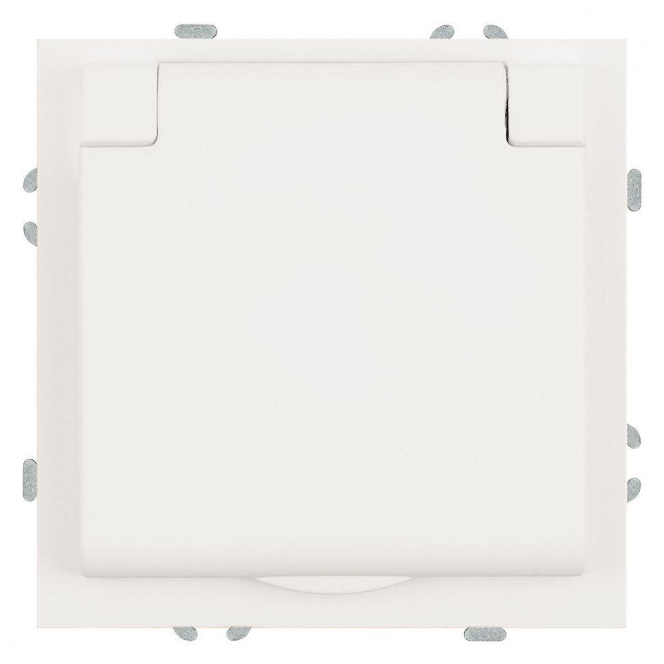 Розетка 1-местная с крышкой с защ. штор, STEKKER, с/з, IP42, 250В, 16А, серия Эмили, RST16-5112-01, белый фарфор, soft touch, артикул STEKKER 49881