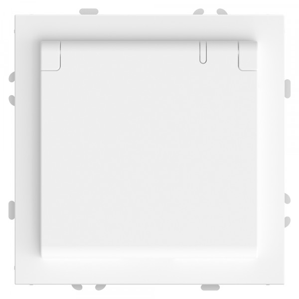 Розетка 1-местная с крышкой с защ. штор, STEKKER, б/з, IP42, 250В, 16А, серия Эмили, RST16-5113-01, белый фарфор, soft touch