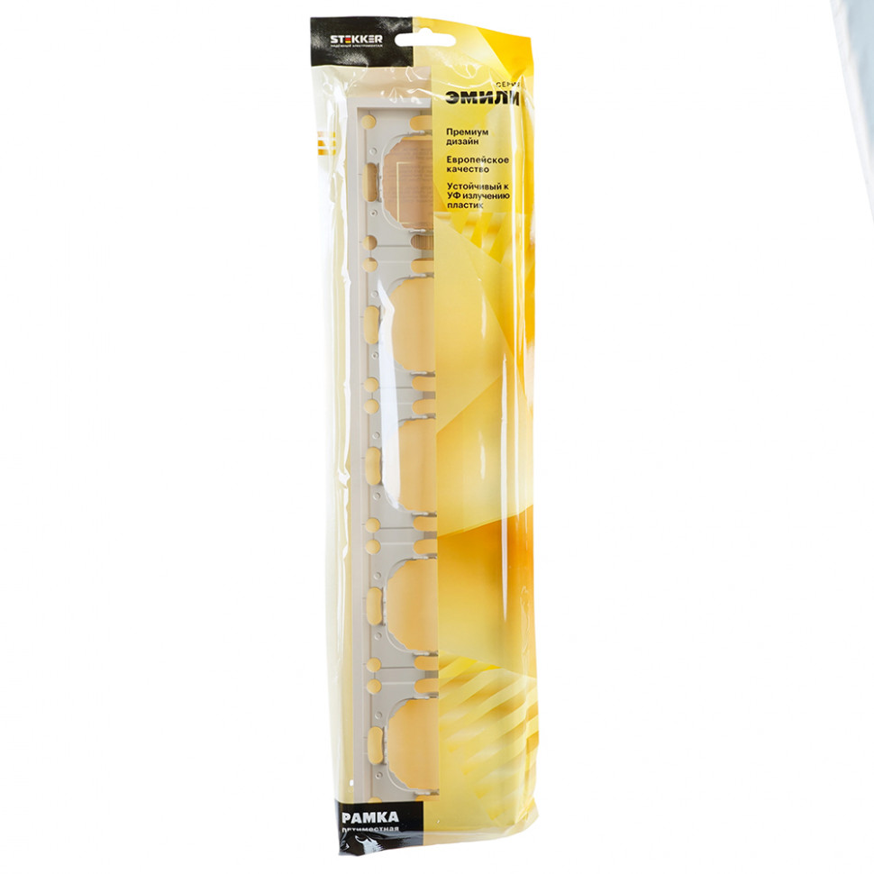 Рамка STEKKER, PFR00-5005-08 5-местная, серия Эмили, кашемир, soft touch, артикул STEKKER 49914