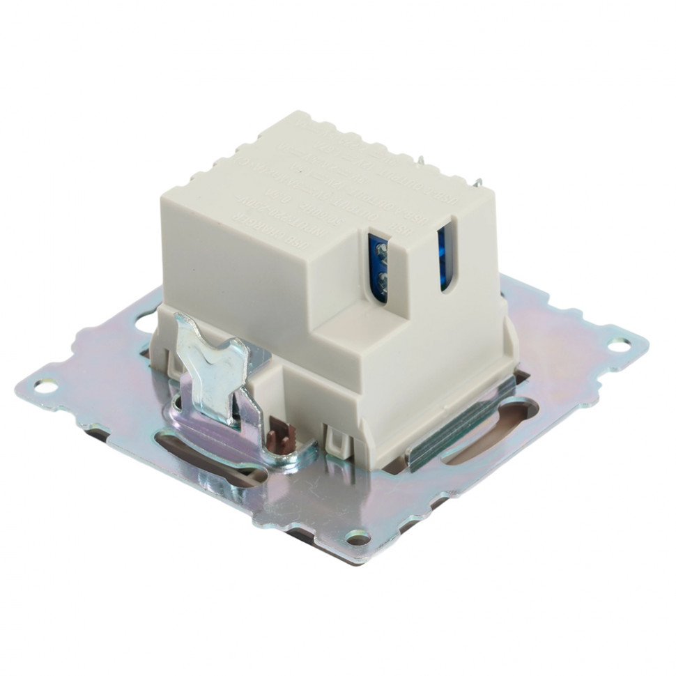 Розетка 2-местная USB + type C, STEKKER GLS10-7116-04, 250В, 3А, max 20W,серия Катрин, шоколад, артикул STEKKER 50057