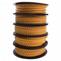 Кабель-маркер "0" для провода сеч.1,5мм STEKKER CBMR15-0 , желтый, упаковка 1000 шт