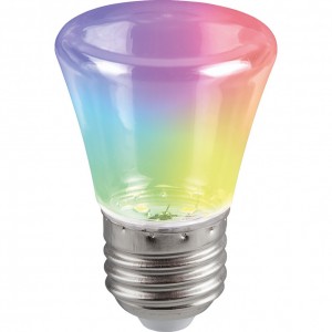 38134 Лампа светодиодная Feron LB-372 Колокольчик прозрачный E27 1W RGB плавная смена цвета Лампа светодиодная Feron LB-372 Колокольчик прозрачный E27 1W RGB плавная смена цвета