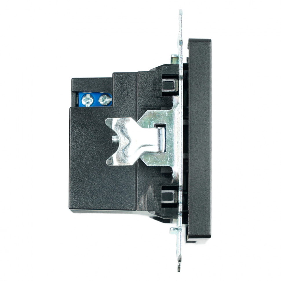 Розетка 2-местная USB + type C (механизм), STEKKER GLS10-7116-05, 250B, 3А, серия Катрин, черный, артикул STEKKER 50055