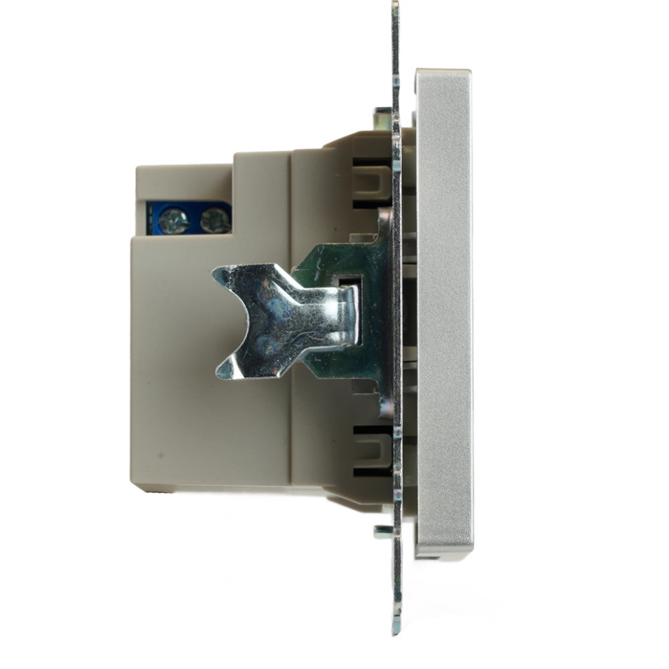 Розетка 2-местная USB + type C (механизм)), STEKKER GLS10-7116-03 , 250B, 3А, max 20W, серия Катрин, серебро, артикул STEKKER 50054