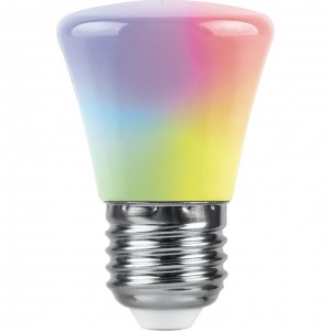 38117 Лампа светодиодная Feron LB-372 Колокольчик матовый E27 1W RGB плавная сменая цвета Лампа светодиодная Feron LB-372 Колокольчик матовый E27 1W RGB плавная сменая цвета