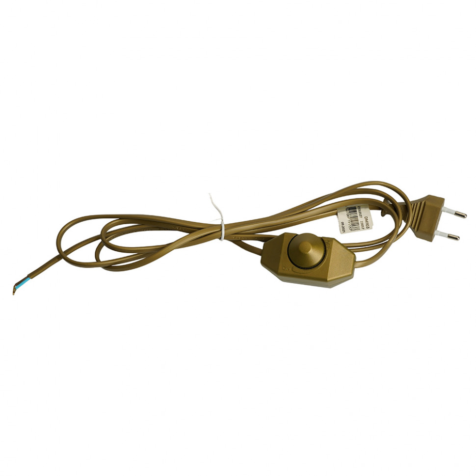 Сетевой шнур с диммером 230V 2м, золото, DM103-200W, артикул FERON 23057