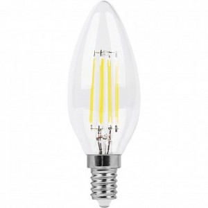25956 Лампа светодиодная Feron LB-73 Свеча E14 9W теплый свет (2700К) прозрачный Лампа светодиодная Feron LB-73 Свеча E14 9W теплый свет (2700К) прозрачный