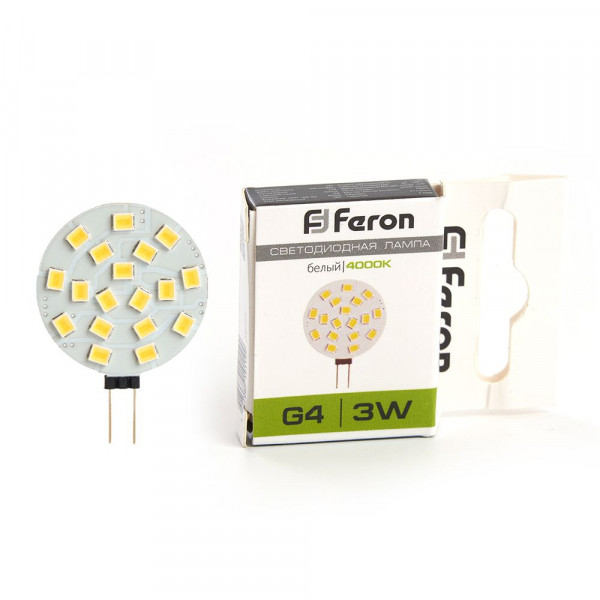 Лампа светодиодная Feron LB-16 G4 3W 12V 4000K
