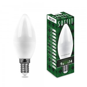 55078 Лампа светодиодная SAFFIT Свеча E14 9W теплый свет (2700K) SBC3709 Лампа светодиодная SAFFIT Свеча E14 9W теплый свет (2700K) SBC3709