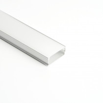 Профиль алюминиевый накладной SAFFIT SAB262 с матовым экраном, серебро