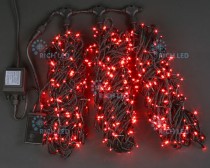 Светодиодная гирлянда 3 Нити по 20 м с контр, красный Rich LED