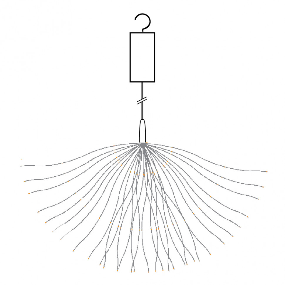 Гирлянда украшение Feron CL595 Фейерверк  0.3м 2700K с питанием от батареек, прозрачный шнур, артикул FERON 41654