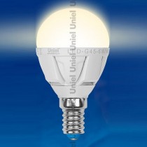Лампа светодиодная E14 220В 6Вт 3000 K Optima LED-G45-6W/WW/E14/FR/O Uniel
