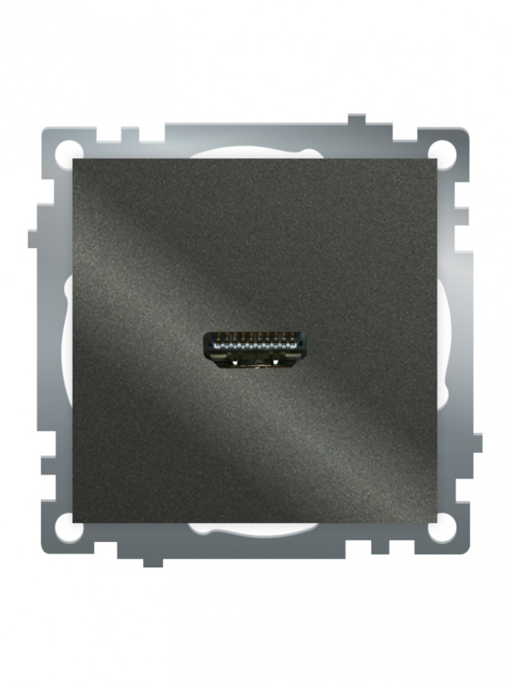 Розетка HDMI 2.1, Type A (механизм), серия Катрин, графит, GLS00-7118-06, артикул STEKKER 50059