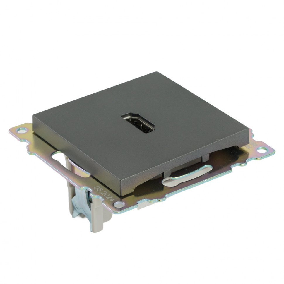 Розетка HDMI 2.1, Type A (механизм), серия Катрин, графит, GLS00-7118-06, артикул STEKKER 50059