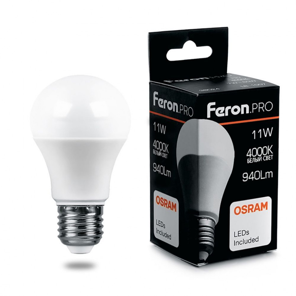 Лампа светодиодная Feron.PRO LB-1011 Шар E27 11W 175-265V 4000K, артикул FERON 38030