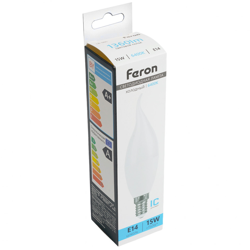 Лампа светодиодная SAFFIT SBC3720 Свеча на ветру E14 20W 230V 6400K, артикул SAFFIT 55276