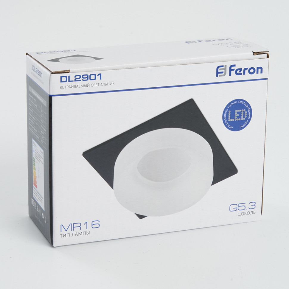 Светильник встраиваемый Feron DL2901 потолочный MR16 G5.3 черный, артикул FERON 41137