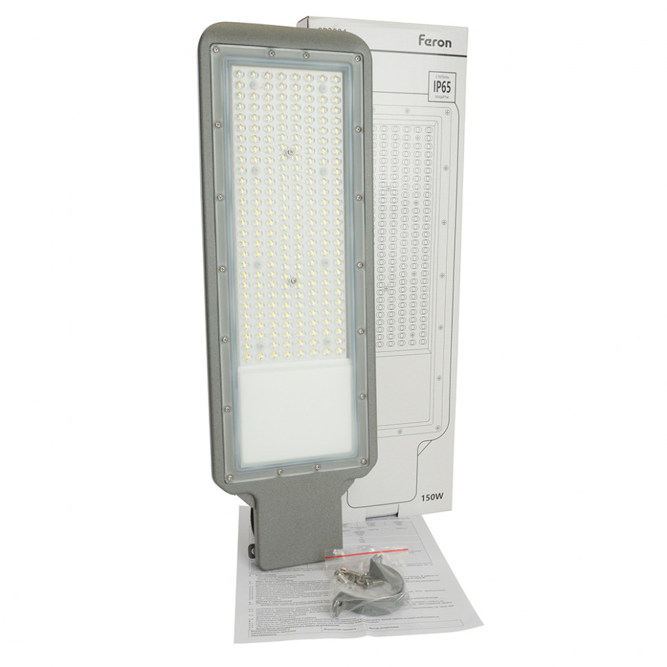 Светодиодный уличный консольный светильник Feron SP3024 150W 5000K 230V, серый, артикул FERON 48967