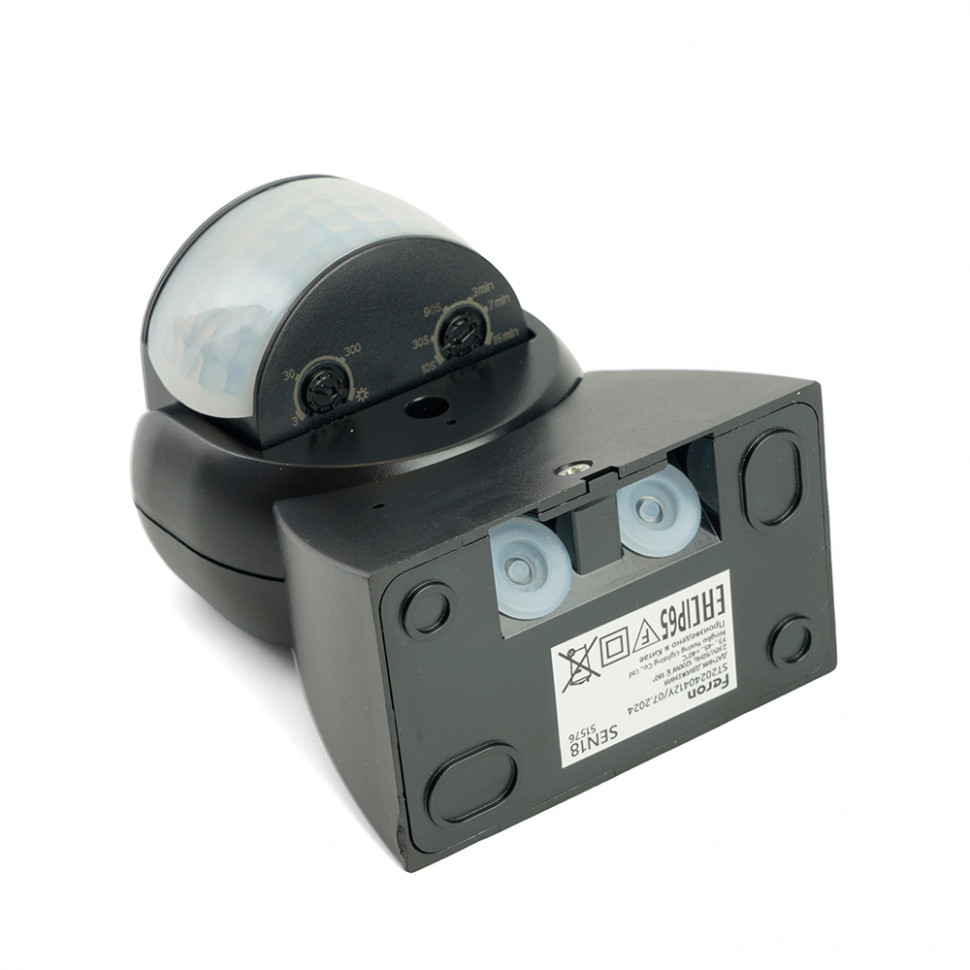 Датчик движения 1200W 12m 180° чёрный, SEN18, артикул FERON 51576