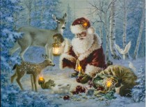 Новогодняя картина на батарейке с внутренней подсветкой "Санта Клаус", LT113