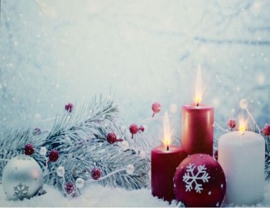 26971 Новогодняя картина на батарейке с внутренней подсветкой &quot;Свечи в снегу&quot;, LT114 Новогодняя картина на батарейке с внутренней подсветкой "Свечи в снегу", LT114