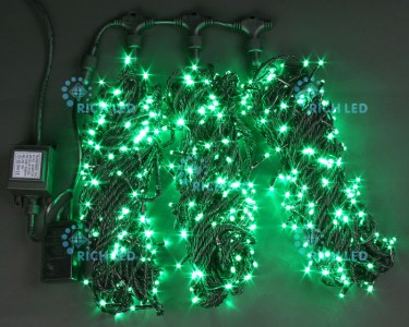 RL-T3*20N2-B/G Светодиодная гирлянда 3 Нити по 20 м с контр, зеленый Rich LED 
